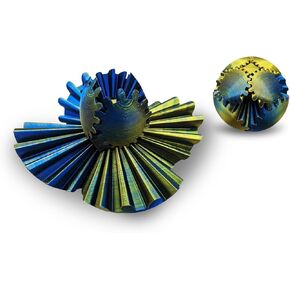 Gear Ball 3D Printed Gear Ball,Rotating Ball Or Cube Fidget Toy,Relieving Stress & Anxiety, GearSphere Desk Toy,Into Many Shapes,Gear Toy for Anxiety Relaxing(Laser Red Blue+Laser Yellow Blue)