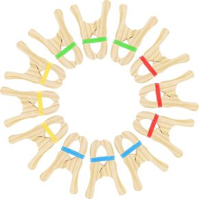 12 PCS Clips Wooden Play Clips ، Montessori & Waldorf Fort Building Kit ، مناسبة لرياض الأطفال ، المنزل ، مدرسة لتطوير المهارات العملية ، تطوير الخيال والإبداع (Wooden 12pcs)