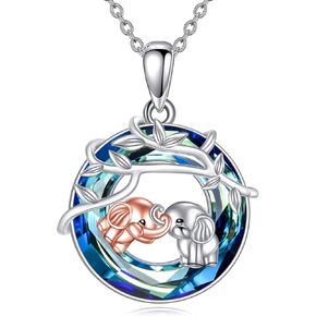 KQF Penguin/Mermaid/Hummingbird/Dragonfly/Phoenix/Horse/Cat/Dog/Elephant Netlace for Women Sterling Silver Crystal Netlace Necklace Netlace Hompts for Women