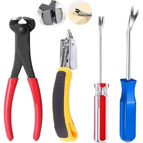 3pcs مجموعة أدوات مزيل العناصر الأساسية الثقيلة مع مجتذب الأظافر ، أداة متعددة الأدوات للانجداء ، والأرضيات ، والصناديق الخشبية ، والسجاد ، والجدران ، ومشاريع البناء (قبضة مريحة وصلب متين)