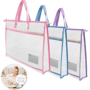 6 PCS A4 Project Bag لتخزين الحرفية مع مقابض لملفات حقيبة حقيبة حقيبة فنية.