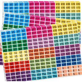 Derayee 4050 PCS Darage Sale Stickers ، 1/2 "× 3/4" مستطيل الأسعار مسبقًا ملصقات بيع ساحة البيع لأسواق السلع المستعملة ، ومعارض المقاطعات ، واستخدام التجزئة