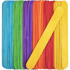 8" 60 Pcs Colored Jumbo Wooden Craft Sticks Wooden Popsicle Colored Craft Sticks Stick 0.94"Wide Treat Sticks Ice Pop Sticks for DIY Crafts，Home Art Projects, Classroom Art Supplies