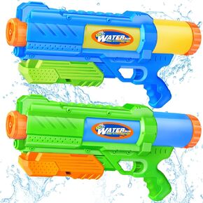 بندقية مائية سوبر للأطفال البالغين: 2 عبوة ماء سوبر ماء Soaker 1200cc squirt blasters مع مجموعة مثيرة للإعجاب - ألعاب مثالية للفتيان الصيفية في الهواء الطلق في الهواء الطلق ألعاب المياه المرح