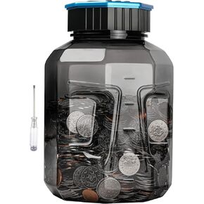 X-Large Piggy Bank للبالغين Kids ، VCertCpl Digital Counting Coin Bank بسعة 2.4 لتر ، جرة Great Coin Counter Count