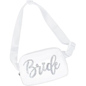 Lamyba Bachelorette Gifts for Bride Fanny Pack, Bride to be Gift, Bachelorette Party Favors for Bridal Shower Wedding Day, Bride Silver Belt Bag with Adjustable Strap, bride Crossbody Bag,Bride Purse