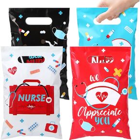 Blosssound 48 PCS الممرضات حقائب الهدايا التمريض أكياس الحلوى الصغيرة حقيبة نهب صغيرة 6.5 × 9.8 في البلاستي