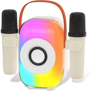 آلة Kids Karaoke للفتيات ، آلة الكاريوكي المحمولة بلوتوث ميني ، مع ميكروفون ومتكلم لاسلكي ، ألعاب لجميع الهواتف الذكية ، عيد ميلاد ، عائلة ، منزل (أبيض)