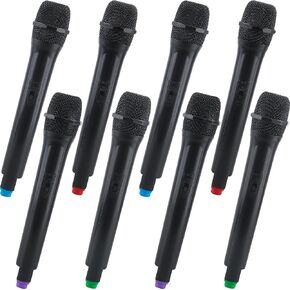 8 Pack Fake Microphone Prop Plastic Stage Mic Costume Prop Pretend Microphone Toy for Cosplay Stage Play Karaoke Birthday Party