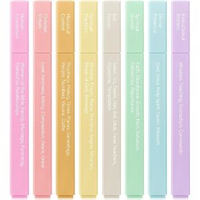 Mr. Pen-Pet-Plitlets مع نظام ترميز الألوان ، 8 عبوات ، باستيل الناعمة الجمالية ، ألوان متنوعة ، علامات الكتاب المقدس لا تنزف من خلال