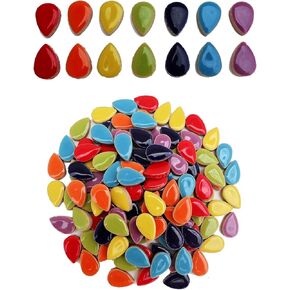 Ceramic Mosaic Tiles for Crafts, 7oz Assorted Colors Petal Mosaic Tiles Ceramic for Art Supplies, Mosaic Making Kit for DIY Hobbies Children Handmade Home Decoration Art Projects (Drop)……