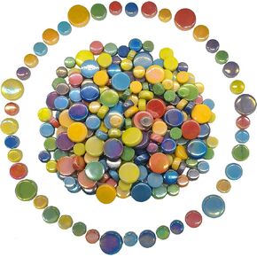 Mosaic Tiles for Crafts, 1.1LB Colorful Glass Mosaic Pieces for Art Supplies, Assorted Colors Mosaic Tiles for Mosaic Making Kit DIY Hobbies Children Handmade Home Decoration Art Projects
