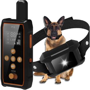 Dog Training Collar 3600FT with Night Light, Dog Shock Collar with Remote Control, E Collar with Adjustable Pitch Beep,Vibration and Shock,Rechargeable IPX7 Waterproof Shock Collar for Dogs
