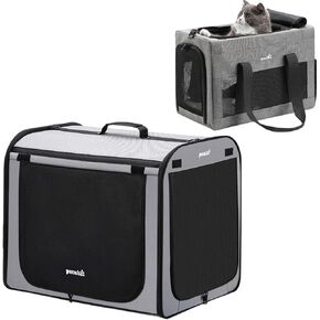 pecute Dog Car Carrier Light Weight, Dog Carrier for Car and Pecute Cat Carrier, Pet Carrier Airline Approved, Portable Dog Carrier with Stable Structure, Breathable Mesh Fabric Bag for Pets