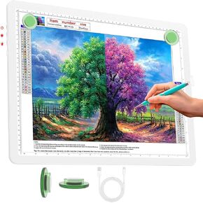 Phylosal Rechargeable A4 LED Light Pad for Diamond Painting, Ultra-Thin Magnetic Tracing Light Box for Drawing, Diamond Art Light Board with Side Button, Super Bright Light Table for Sketching (Black) in Kuwait