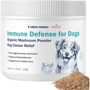 Dog Cancer Support Supplements - ‎Dogs Guard Defense Immune - Buddy Normal Cell Growth & More Energy for Turkey Tail, Reishi, Shiitake, and Lion’s Mane Mushroom with Turmeric Root Extract - 4.24 oz