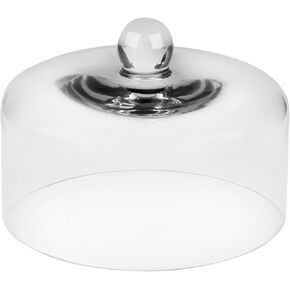 8" Wide Handmade Sturdy Glass Cake Dome, Cake Cover Lid , Cake Plate And Cake Stand, Cake Stand Topper, Glass Dome Cloche, Glasss Cloche (8"x5.5")