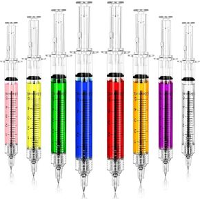 24Pcs Syringe Pen, Multi-Color Retractable Fun Nurses Week Gifts Bulk, Black Ink Novelty Pens Set, Nurse Accessories for Work and Nursing School Supplies, Imaginary Doctor Play Cool Gifts for Nurses