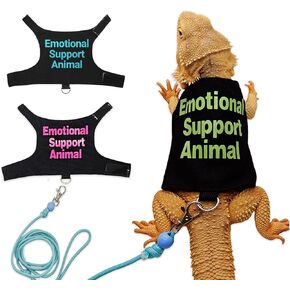 Bearded Dragon Lizards Clothes with Leash Set - Cute Lizard Reptile Small Animal Adjustable Harness Clothes for Walking Outdoor Security Costume Photo Prop(Pink