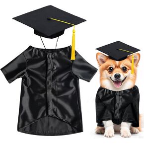 CAP CAD CARGUTION CAP و GOWN SET 2025 - زي Cosplay Cosplay القابل للتعديل للكلاب الصغيرة المتوسطة الكبيرة ، مستلزمات هدايا التخرج مع شرابة رداء الكلاب ، مواهب التخرج من الكلاب (كبيرة)