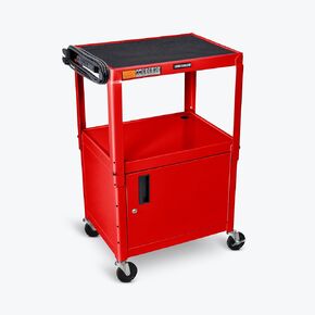FSE 373-AVJ42C-RD Adjustable-Height Steel AV Cart - Cabinet