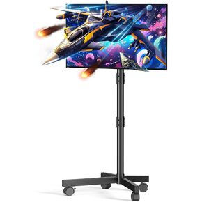 حامل تلفزيون التلفزيون المتداول المتنقل من 23-60 بوصة LCD LED OLED Flat Curvenced شاشات منحنية يصل إلى 88 رطلا ، والارتفاع عربة تلفزيون محمولة قابلة للتعديل مع عجلات قفل ، حامل تلفزيون في الهواء الطلق ، MAX VESA 400X400MM