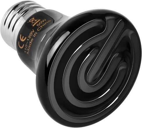Simple Deluxe 150W 2-Pack Ceramic Heat Emitter Reptile Heat Lamp Bulb No Light Emitting Brooder Coop Heater for Amphibian Pet & Incubating Chicken,Black in Saudi Arabia