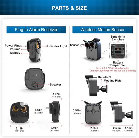 Driveway Alarm- 1/2 Mile Long Range Motion Sensor- 1 Receiver+2 Sensors | Wireless Outdoor Weather Resistant Motion Sensor&Detector-DIY Security Alert-Monitor&Protect Outdoor/Indoor Property in Kuwait