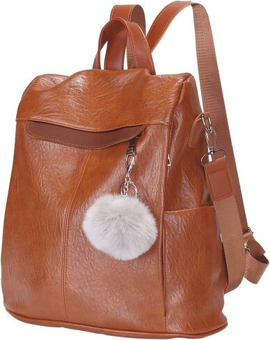 Women Backpack Purse Fashion Waterproof Anti-theft PU Leather Nylon Shoulder Bag Travel Backpack Ladies in Kuwait