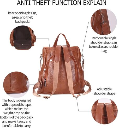 Women Backpack Purse Fashion Waterproof Anti-theft PU Leather Nylon Shoulder Bag Travel Backpack Ladies in Kuwait