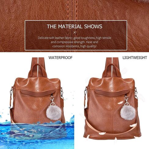 Women Backpack Purse Fashion Waterproof Anti-theft PU Leather Nylon Shoulder Bag Travel Backpack Ladies in Kuwait