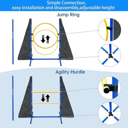 Dog Agility Training Equipment Tunnel:JOPAVO 10 Foot Dog Agility Tunnel with 2 Pack Sandbags, Carry Bag and 4 Ground Spikes.Ideal Dog Agility Equipment for Dog Obstacle Course,Exercise&Park Equipment in Saudi Arabia