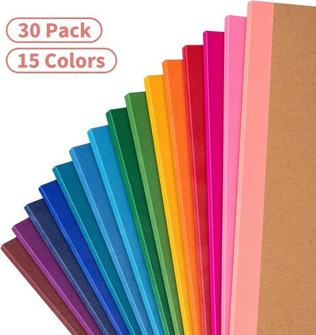30 Pack Composition Notebook Journals Bulk, A5 Lined College Ruled Notebook, Kraft Cover with Rainbow Spines, 8.3"x 5.5", 15 Colors 60 Pages for School Office Travel in Saudi Arabia