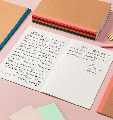 30 Pack Composition Notebook Journals Bulk, A5 Lined College Ruled Notebook, Kraft Cover with Rainbow Spines, 8.3"x 5.5", 15 Colors 60 Pages for School Office Travel in Saudi Arabia
