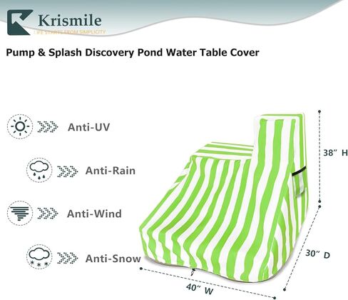 Kids Water Sensory Table Pool Cover, Heavy-Duty Waterproof Dust Proof Anti-UV Water Table Cover, Suitable for Splash Discovery Pond (Beige) in Kuwait