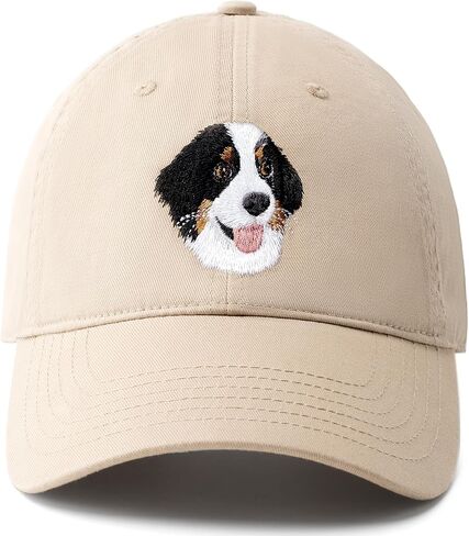 Bernese Mountain Dog Embroidered Hat - Washed Black Cap, Gifts for Bernese Mountain Dog Lovers, Adjustable Cotton Dad Hat for Dog Enthusiasts, Stylish and Comfortable in Saudi Arabia