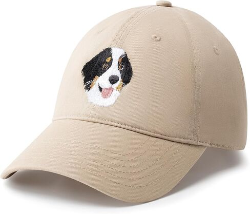 Bernese Mountain Dog Embroidered Hat - Washed Black Cap, Gifts for Bernese Mountain Dog Lovers, Adjustable Cotton Dad Hat for Dog Enthusiasts, Stylish and Comfortable in Saudi Arabia