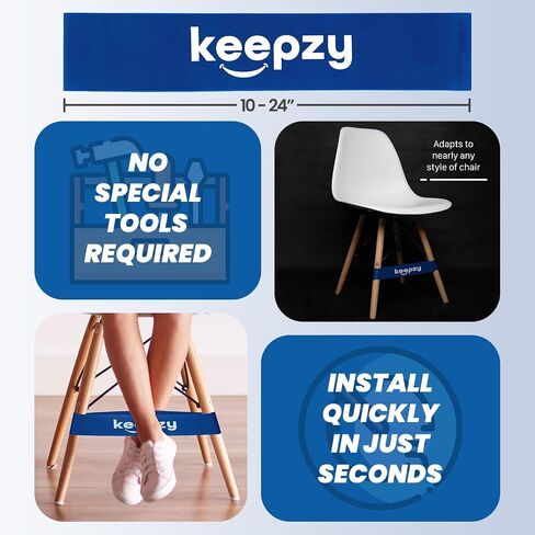 12 Pack, Anti Slip Feature Chair Elastic Bands for Kids with Fidgety Feet, Fidget Bands for Classroom Chairs, Chair Bands for Kids, Sensory Strips, Bounce Bands, Friendly & Durable Latex (Blue) in Saudi Arabia