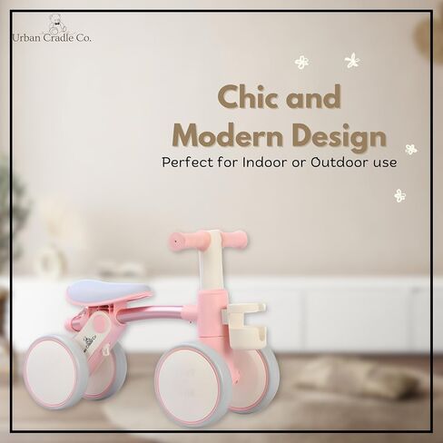 Toddler Balance Bike 18+ Months, Adjustable Handle Bars & Seat, Sippy Cup Holder Basket, Modern Chic Design, Lightweight & Durable, Promotes Coordination in Saudi Arabia