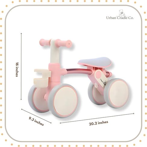 Toddler Balance Bike 18+ Months, Adjustable Handle Bars & Seat, Sippy Cup Holder Basket, Modern Chic Design, Lightweight & Durable, Promotes Coordination in Saudi Arabia