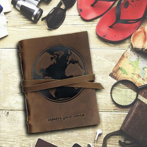 مجلة Leather Bound Bound للرجال والنساء ، مجموعة هدايا مصنوعة يدويًا مع مجلة جبلية منقوشة وقلم أنيق ، كلاسيكي ، دفتر كراسي ، رسم ، مخطط ومذكرات (300 صفحة) (8x6 ") in Saudi Arabia
