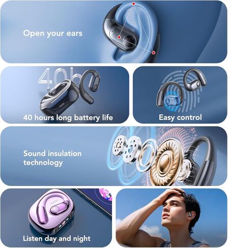 MINISO MS193 AI Translation Earbuds Real Time OWS Wireless Bluetooth Earphones 135 Language Translator Earbuds Open Ear translating Headphones fit iOS & Android for Travel Business Learning in Saudi Arabia