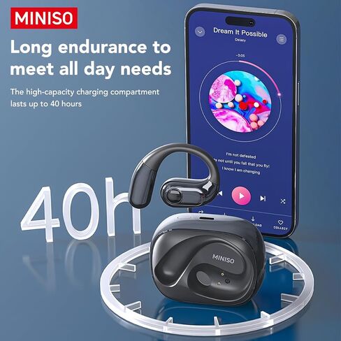 MINISO MS193 AI Translation Earbuds Real Time OWS Wireless Bluetooth Earphones 135 Language Translator Earbuds Open Ear translating Headphones fit iOS & Android for Travel Business Learning in Saudi Arabia