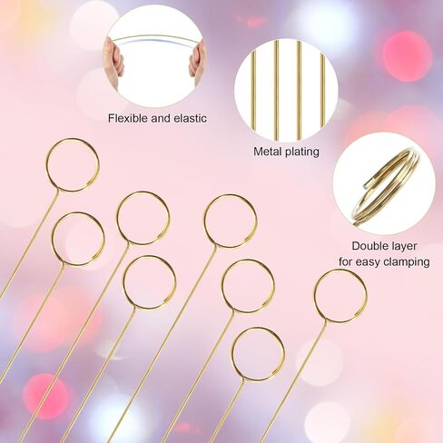 40 Pcs Floral Card Holder Picks, Heart Picture Holders, Photo Holder Pick Stick, Gold Floral Place Card Holder, Floral Picks Clips, Photo Picture Holder for Weddin in Saudi Arabia