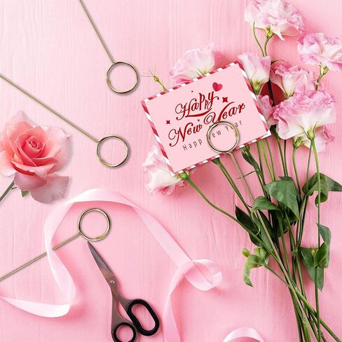 40 Pcs Floral Card Holder Picks, Heart Picture Holders, Photo Holder Pick Stick, Gold Floral Place Card Holder, Floral Picks Clips, Photo Picture Holder for Weddin in Saudi Arabia