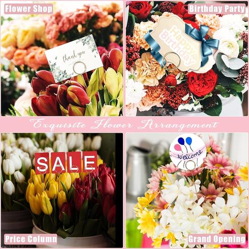 40 Pcs Floral Card Holder Picks, Heart Picture Holders, Photo Holder Pick Stick, Gold Floral Place Card Holder, Floral Picks Clips, Photo Picture Holder for Weddin in Saudi Arabia