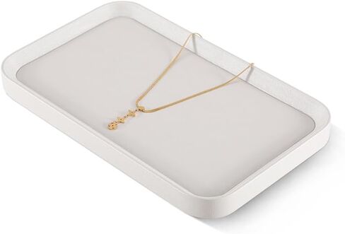 PU Leather Ring Earrings Bracelet Necklace Storage Flat Tray, Bangle Pendant Jewelry Organizer, Shop Countertop Retail Display Tray in Kuwait