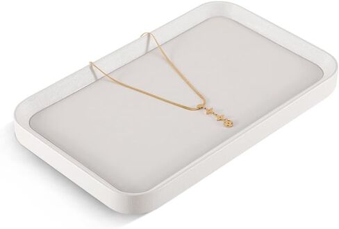 PU Leather Ring Earrings Bracelet Necklace Storage Flat Tray, Bangle Pendant Jewelry Organizer, Shop Countertop Retail Display Tray in Kuwait