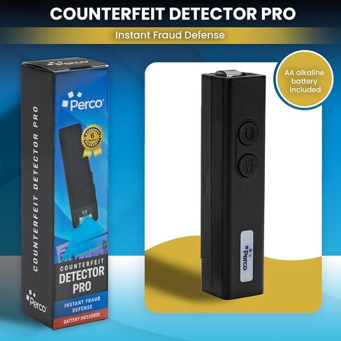 Perco Counterfeit Money Detector Kit - Includes Counterfeit Detection Pro (2in1 Device with UV Light & Magnetic Detection) Plus 2 Counterfeit Pens - Fake US Bill Checker for Personal & Commercial Use in Saudi Arabia