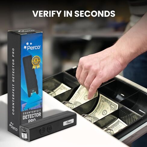 Perco Counterfeit Money Detector Kit - Includes Counterfeit Detection Pro (2in1 Device with UV Light & Magnetic Detection) Plus 2 Counterfeit Pens - Fake US Bill Checker for Personal & Commercial Use in Saudi Arabia